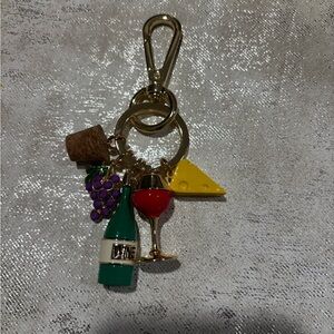 Gold and Red Wine-Themed Keychain: Charm Bag- NEW